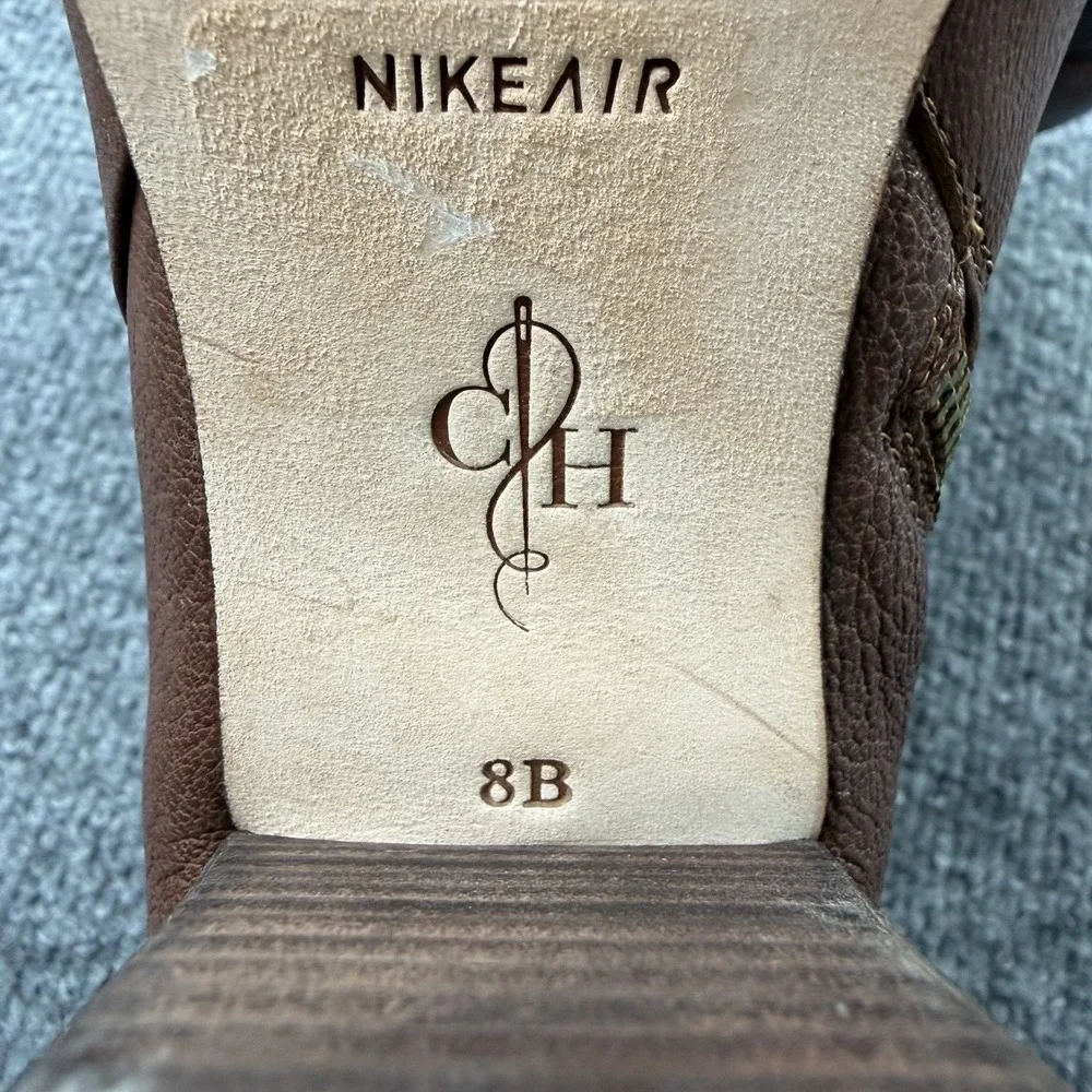 Cole Haan NikeAir Brown Leather Ankle Boots Heeled‎ Booties Womens 8B